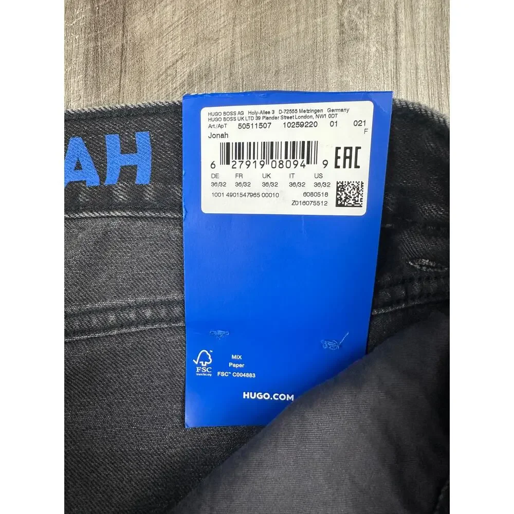 HUGO Jonah Regular Straight Jeans Black NWT — Size 36x32